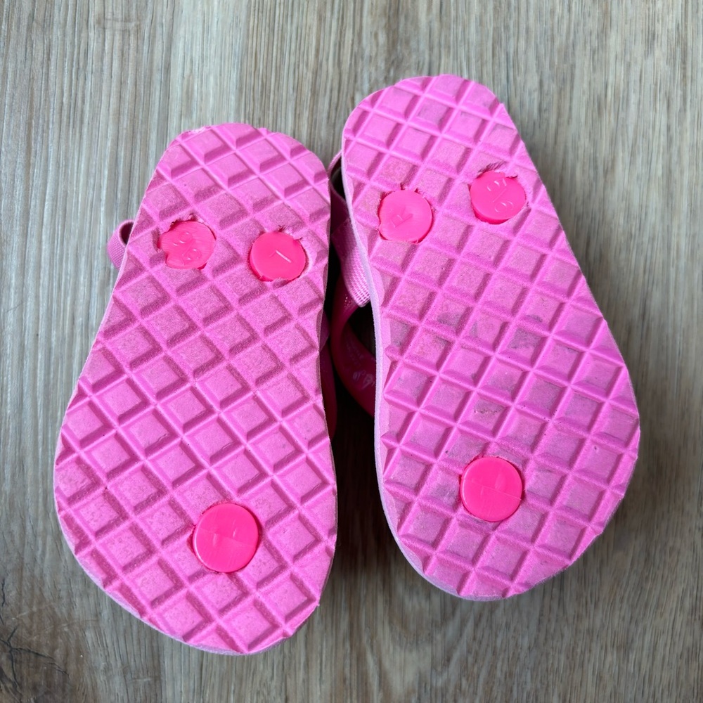 Michael Kors Baby Girl Flip Flop Thong Sandal Pink Orange Gold Size 5 NWT - Picture 6 of 8